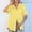 Yellow, variant on Blouses for Women Button up Shirts Short Sleeve Tees V Neck Casual Loose Tunics Solid Color Tops