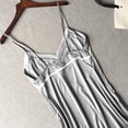 thumbnail image 4 of WTXUE Intimates | Nightshirts & Gowns Women Satin Teddy Lingerie V-Neck Nightdress Underwear | 1 Piece Gray M, 4 of 7