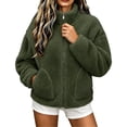 thumbnail image 4 of Enjoytime Fleece Jacket Women Stand Collar Long Sleeve Zip Up Fuzzy Outerwear Casual Soft Warm Fall Winter Coat with Pocket, 4 of 6
