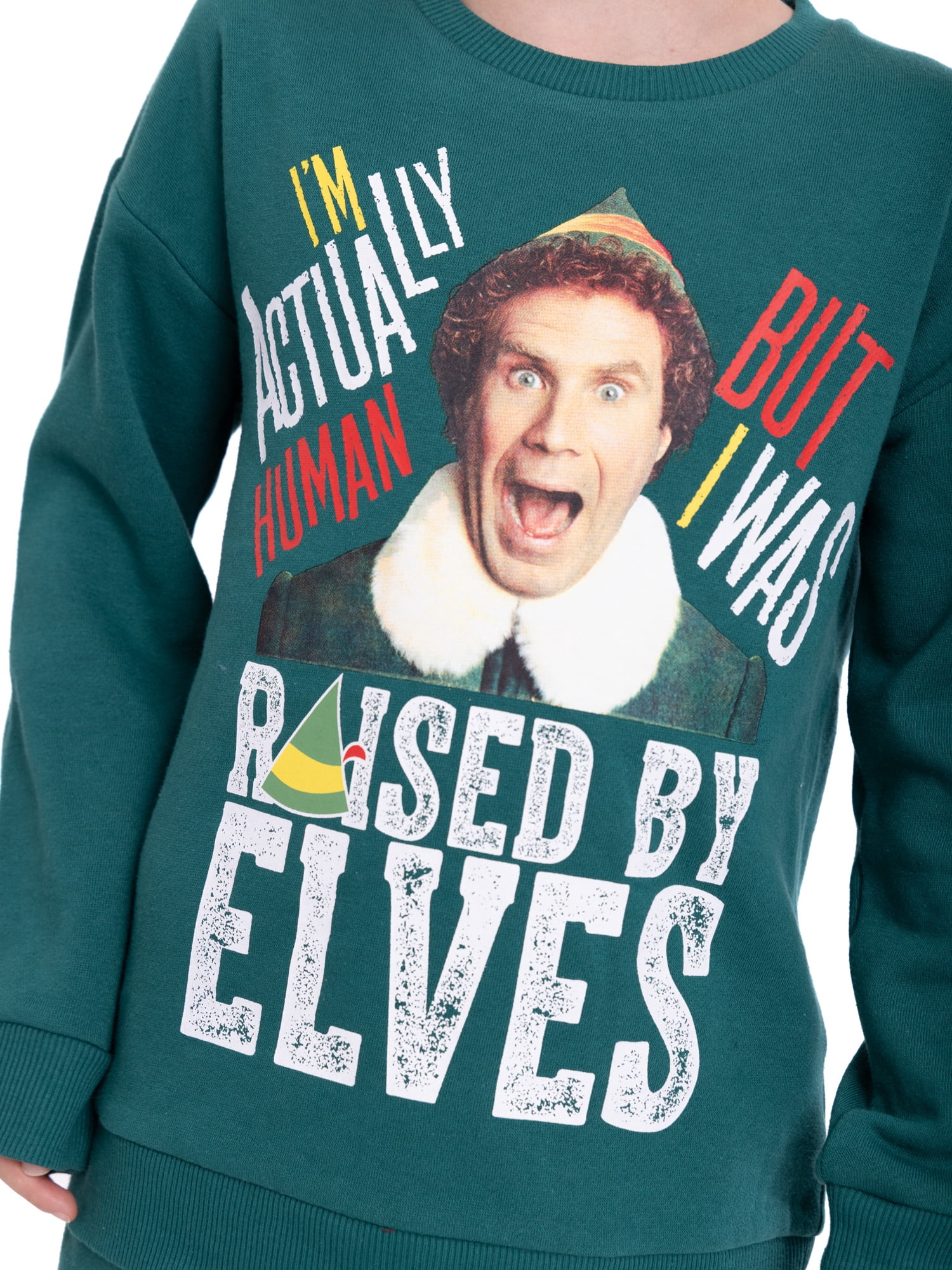 Buddy the Elf Boys Holiday Graphic Fleece Sweatshirt and Jogger Pant 2 Piece Christmas Outfit Set, Sizes 4-12