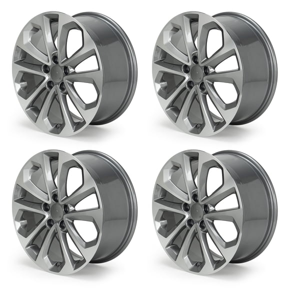 4-Pack 18" Replacement Wheel Rim for Honda Accord 2013-2015, 18x8-inch 5-Lug Machined Grey 64048A