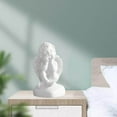 thumbnail image 2 of Xingzhi Resin White Angel Statue Desktop Decor Collection Window Props Christmas holding face, 2 of 8