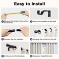 thumbnail image 6 of KoshiMe Black Curtain Rods for Windows 32 to 86 inch,1" Adjustable Heavy Duty Curtain Rod, Modern Decorative Drapery Rods with Aluminium End Cap,Telescoping Single Window Curtains Rods Set, 6 of 7