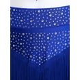thumbnail image 4 of Lejafay Women's Tassels Belly Dance Outfits V-neck Sleeveless Crop Top with Tiered Fringe Skirt Blue S, 4 of 7