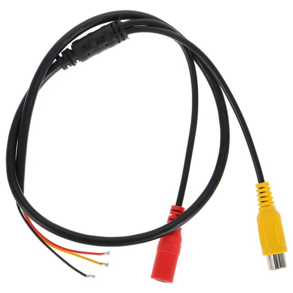 OUNONA Automotive Rear View Camera Cable With Rca Dc Head 3-Pin Camera Wire For Bus Tail Line Waterproof Connectors For Car Stereo Systems