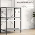 thumbnail image 4 of Distressed Grey Kitchen Baker's Rack with Power Outlet & Adjustable Shelves - Coffee Bar Station for Living Room, Dining & Entryway Storage (53.9" H), 4 of 7