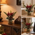 thumbnail image 4 of Mini Christmas Potted Plant,Small Artificial Holiday Greenery,Faux Tabletop Winter Decor for Home Office Mantel Kitchen Counter Decor, 4 of 6