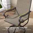 thumbnail image 6 of Vicllax Outdoor Dining Chair Patio Swivel Chairs Set of 4 Rocking Metal Textilene Fabric, Taupe, 6 of 11