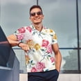 thumbnail image 6 of Balery Colorful Flowers Printed Men’s Short Sleeve Polo Shirt, Midweight Men's Shirt,Golf Polo shirts -3X-Large, 6 of 8