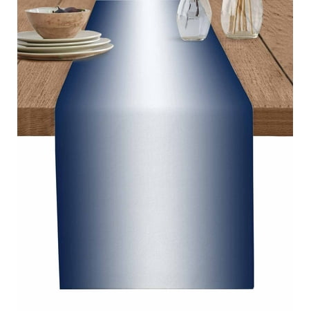 

Navy Blue Ombre Table Runner Blue White Gradient Modern Abstract Art Tablerunners 13 x 108 Inch Table Decorations Tabletop Scarf for Summer Gathering Holiday Farmhouse Kitchen Dining Decor