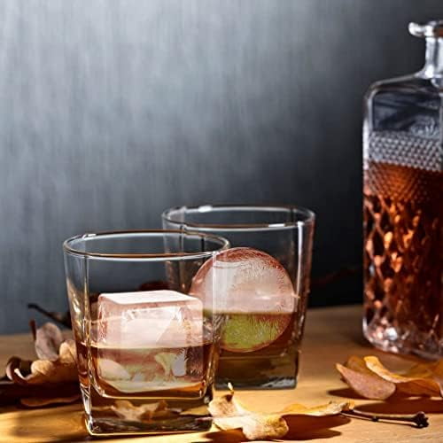 Ice Cube Trays (Set of 2), Sphere Ice Ball Maker with Lid & Large Square Ice Cube Maker for Whiskey, Cocktails and Homemade, Keep Drinks Chilled Purple