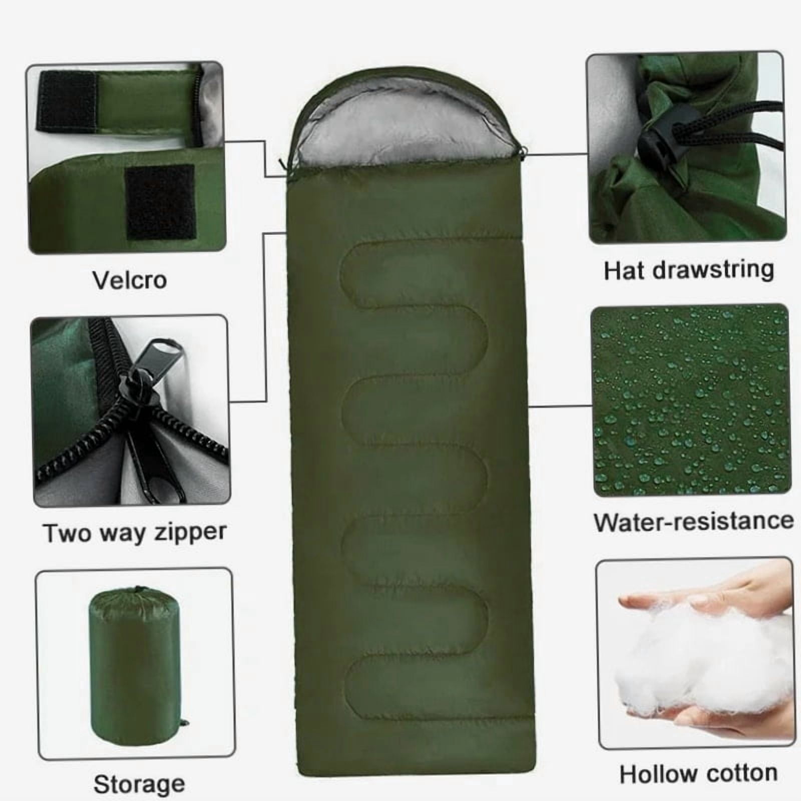 Compact Camping Sleeping Bag with Ultralight 4 Season Warm Envelope - Typpkmm