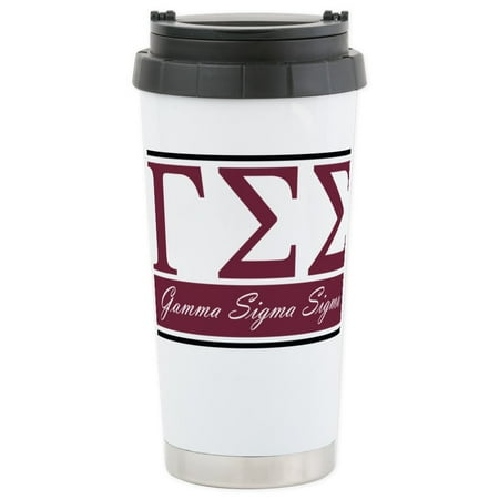 - CafePress - Gamma Sigma Sigma Lette Stainless Steel Travel Mug - Stainless Steel Travel Mug, Insulated 16 oz. Coffee Tumbler
