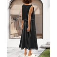 thumbnail image 2 of Conjunto de falda HOWALOOK para mujer, algodón, sin mangas, drapeado, negro, 2 of 3