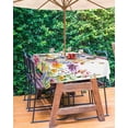 thumbnail image 3 of Fsddascl Spring Floral Outdoor Tablecloth - 52x70 Inch Rectangle Dining Table Cover, Summer Watercolor Botanical Colorful Waterproof Outdoor Table Cloth with Umbrella Hole & Zipper for Picnic/Patio, 3 of 7