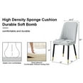 thumbnail image 5 of Set of 4 Modern Dining Chairs, Light Gray PU Artificial Leather Backrest & Black Metal Legs for Kitchen & Living Room, 5 of 10