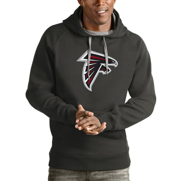 Men's Antigua Charcoal Atlanta Falcons Victory Pullover Hoodie
