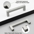 thumbnail image 4 of Knobelite 30 Pack Stainless Steel Kitchen Cabinet Handles Hole Centers 4 inch 102mm Square Cabinet Pulls Brushed Satin Nickel Dresser Drawer Pulls, 4 of 6