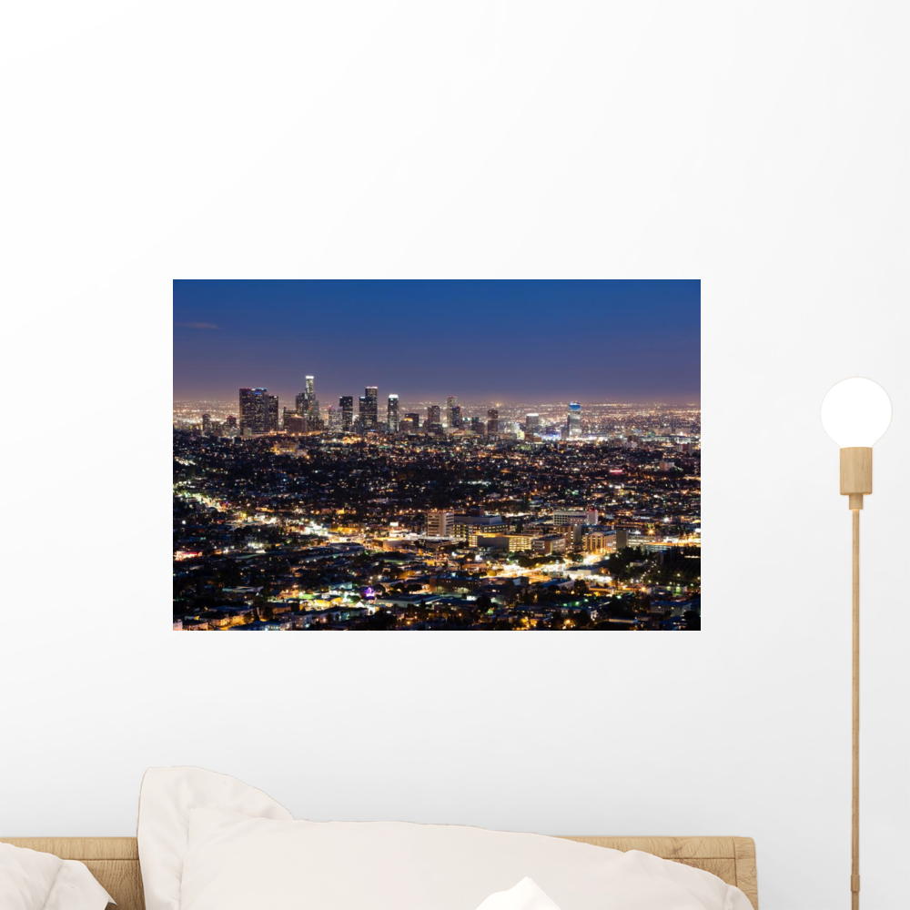 Downtown Los Angeles Wall Mural by Wallmonkeys Peel and Stick Graphic ...
