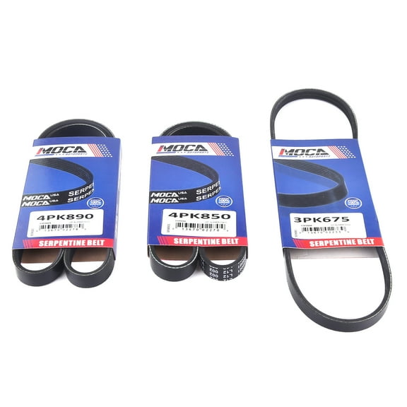 MOCA AUTOPARTS Hyundai Tucson & Kia Spectra Automotive Replacement Belts, 3 Piece