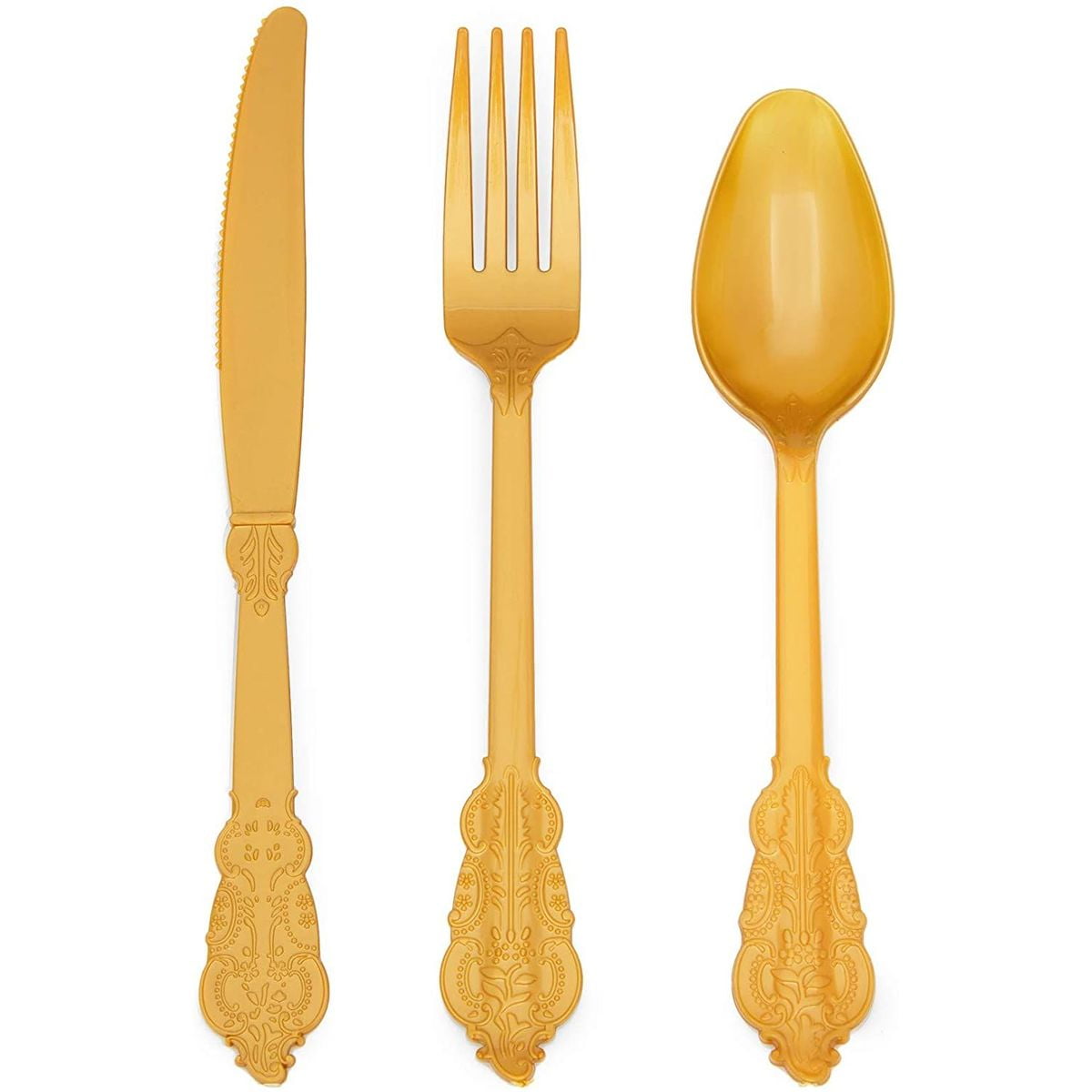 Formal Or Wedding Rock Gold Assorted Plastic Cutlery 12 Pack Plastic Tableware 