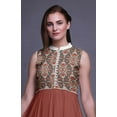 thumbnail image 5 of Bimba Brick Red Damask Indian Long Kurti For Women Party Wear Printed Sleeveless Anarkali Kurti Dress XX-Large, 5 of 6