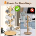 thumbnail image 4 of Mug Holder Tree, Domaci 360° Rotated 8 Hooks Coffee Cup Holder for Counter,Wood Coffee Mug Rack Standing for Coffee Bar Accessories and Kitchen Home Organizer (Natural), 4 of 6