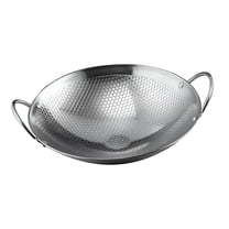 ACDANC Double Ear Wok Pot,Stainless Steel Wok Cookware,Nonstick Skillet Pot,Round Bottom Wok Deep Frying Pan for Home Restaurant 8inch