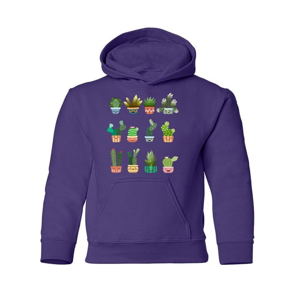 Cacti In Cute Vases Hoodie Juniors -SPIdeals Designs, Small