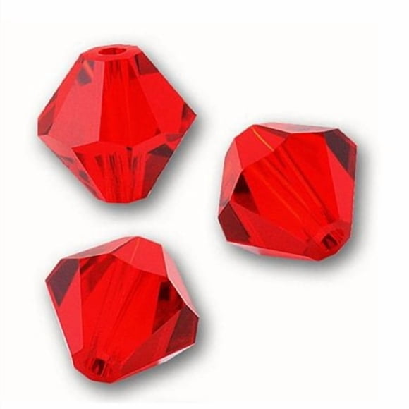 24Pcs Adabele Austrian 10Mm Faceted Loose Bicone Crystal Beads Siam Red Compatible With Swarovski Crystals 5301/5328 Ssb1005