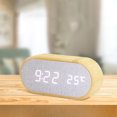 thumbnail image 5 of Gnmfd Digital Wooden Alarm Clock, Round Desk LED Clock with 4 Alarms Sound Control, Adjustable Brightness 50-100%, 12/24 Hour Display, USB Battery Backup Clock for Bedroom Office Table, 5 of 7