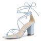 thumbnail image 1 of Sandalias De TacÃ³n Grueso OrdÃ³n Arriba Correas De Tiras Para Mujeres Azul 37 Unique Bargains Sandalia, 1 of 7