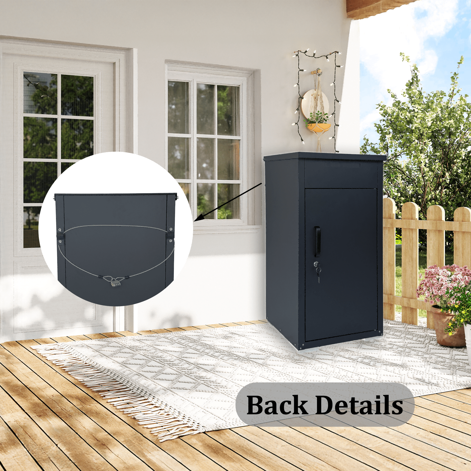 Package Delivery Box for Outside, Anti-Theft Lockable Parcel Drop Box for Packages & Mails, Large Waterproof Delivery Box for Porch, House, Curbside