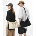 thumbnail image 4 of Kukuzhu Canvas Hobo Bag for Women Men Crossbody Shoulder Bag Handbag Large Totes Purse Satchele with Pure Color, 4 of 6