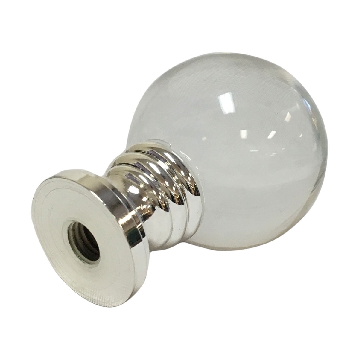 Royal Designs Clear Crystal Ball 1.6 Lamp Finial for Lamp Shade Antique Brass Base Set of 2