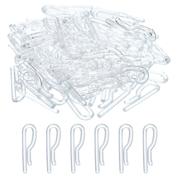 100Pack Durable Plastic Alligator Clips, 1.42" Clear U Shape Shirt Clip Clothespins