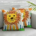 thumbnail image 3 of ARISTURING  Throw Pillow Cover Orange Baby Lion Animal Watercolor Drawing Nursery Safari Big  Pillowcase Home Decor Square Pillow Case Cushion Cover, 3 of 5