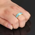 thumbnail image 5 of 10mm Gold/Silver 316L Titanium Steel Band Men's Blue Wedding Ring Sz 7-11, 5 of 7