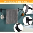 thumbnail image 3 of YDmeet Adjustable Black Steel Towel Rack Wall Mounted, 304 Stainless Bathroom Holder Extendable 14.5-23.6 inch, 3 of 6