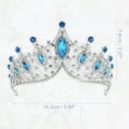 thumbnail image 4 of Unique Bargains Women Faux Crystal Queen Crowns Tiara Rhinestone Tiaras Bride Party Cosplay Tiaras Silver Tone Dark Blue, 4 of 7