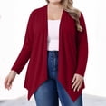 thumbnail image 5 of Plus Size Cardigans for Women Soft Long Sleeve Open Front Draped Cardigan Sweater Lightweight 1X-5X Fall Clothes (5XL, Red), 5 of 8