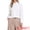 White, variant on DARING DIVA Women's Long Sleeve Button Down Ruffled Collar Pleated Trim Top XS Grey Pink