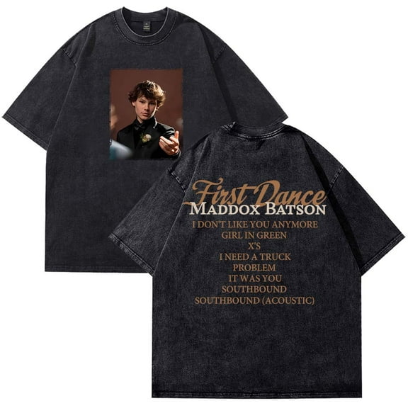 Maddox Batson First Dance T-Shirt Cotton Wash Tee Road To Indio Tour Merch Women Men Short Sleeve Crewneck Tee