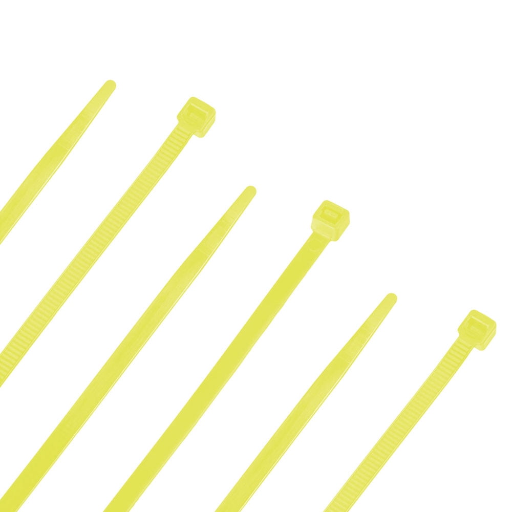 20-Inch Nylon Cable Ties, Yellow, 50 lbs, 100 Pack