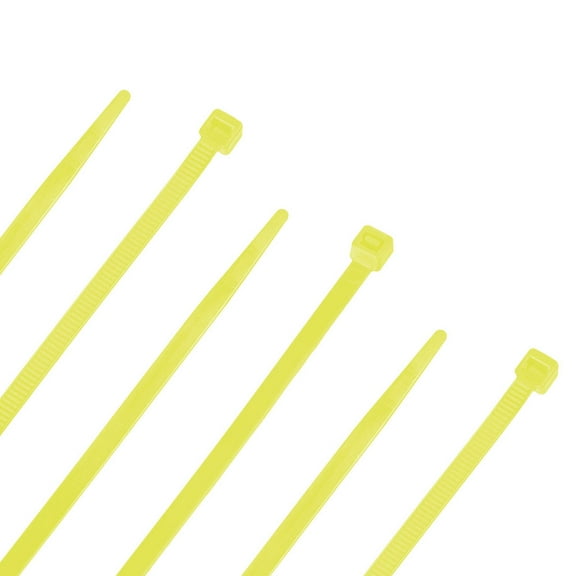 20-Inch Nylon Cable Ties, Yellow, 50 lbs, 100 Pack