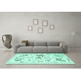 thumbnail image 3 of Ahgly Company Machine Washable Indoor Square Animal Turquoise Blue Traditional Area Rugs, 8' Square, 3 of 4