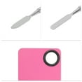 thumbnail image 3 of Unique Bargains 1 Set Foundation Spatula and Palette Set Durable Rectangular Makeup Artist Tools Pink Silver Tone, 3 of 5