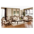 thumbnail image 3 of Best Master Winfrey Solid Wood and Chenille Loveseat in Cherry/Gold Trim, 3 of 3