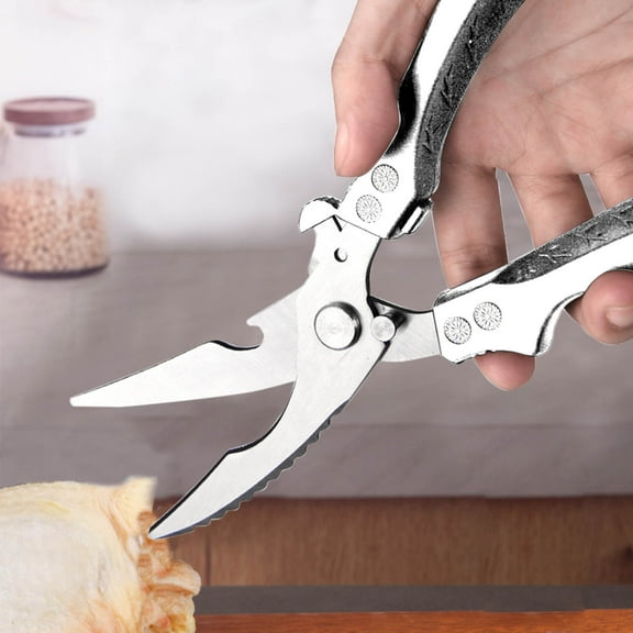 Qaailabf Heavy Duty Stainless Steel Poultry Scissors - Multipurpose Kitchen Shears for Chicken, Meat, Vegetables - Ergonomic Non-Slip Handle - Dishwasher Safe Chef Grade Cooking Tool