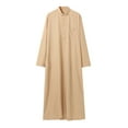 thumbnail image 3 of Zylarhe Men T Shirts Male Solid Color Long Sleeve Robe Arabic Clothes Middle Skirt Robe Men Shirt Long Sleeve Button down, 3 of 5